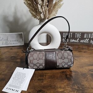 ONE DAY SALE...Coach Signature Jacguard Barrel Nolita Maple